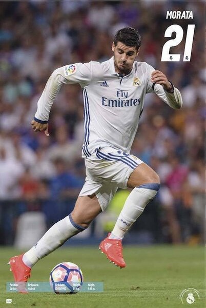 Plakát, Obraz - Real Madrid 2016/2017 - Álvaro Morata, (61 x 91.5 cm)