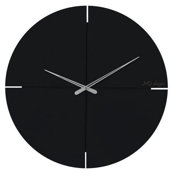 JVD Designové minimalistické černé hodiny JVD HC40.1 (hodiny o průměru 600mm)