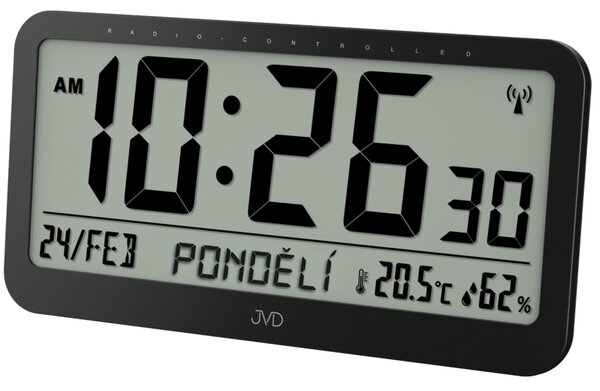 JVD Obrovské velké rádiem řízené nástěnné digitální hodiny JVD RB9359.1 (s češtinou)