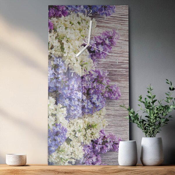 Skleněné hodiny vertikální Šeřík zsppb-30x60-00083951
