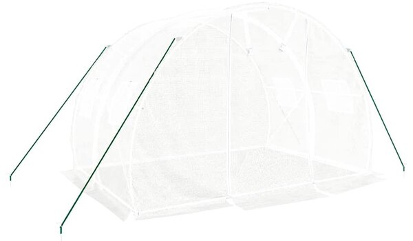 Skleník s ocelovým rámem bílý 6 m² 3 x 2 x 2 m