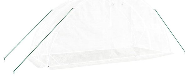 Skleník s ocelovým rámem bílý 10 m² 5 x 2 x 2,3 m