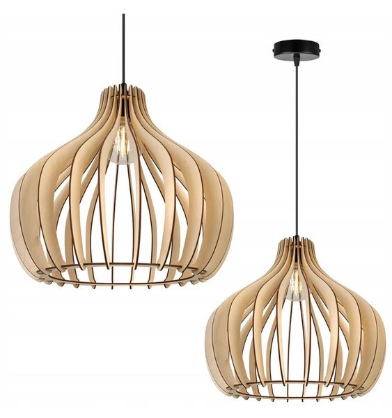 Závěsné svítidlo Timber 3, 1x dřevěné stínítko