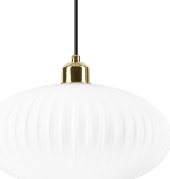 Lustr na lanku HARMA 1xE27/15W/230V pr. 30 cm bílá/zlatá