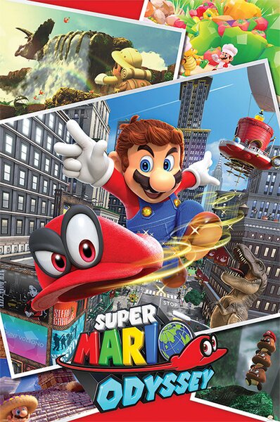 Plakát, Obraz - Super Mario Odyssey - Collage