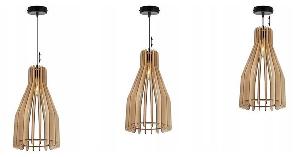 Závěsné svítidlo Timber 4, 1x dřevěné stínítko