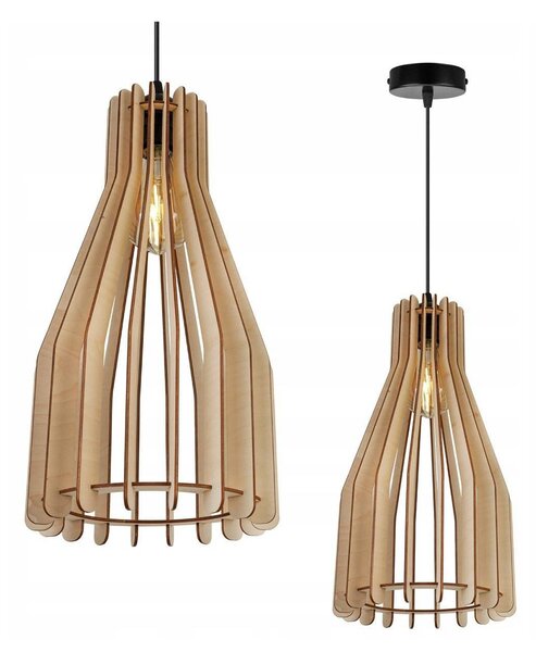 Závěsné svítidlo Timber 4, 1x dřevěné stínítko