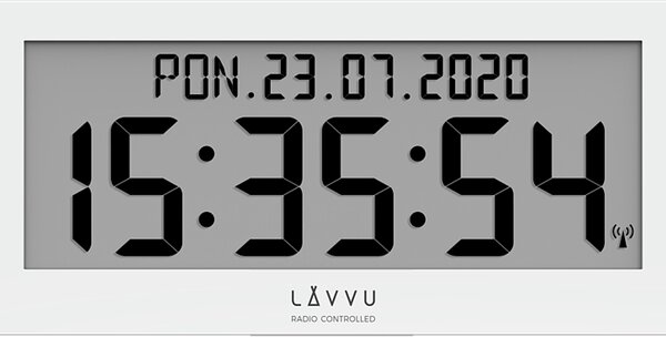 Továrna na čas Bílé digitální hodiny s češtinou LAVVU MODIG LCX0010