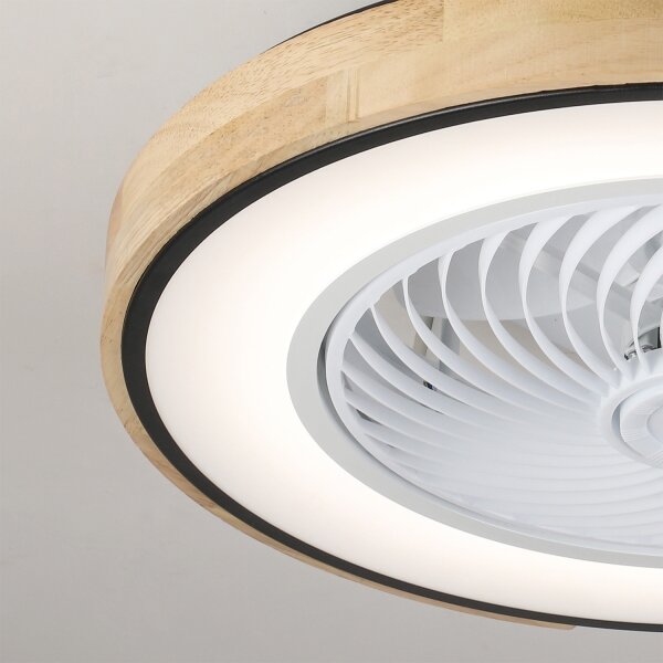 Brilagi-LED Stmív. svítidlo s ventilátorem LED/30W/230V 3000-6500K černá/dub +DO
