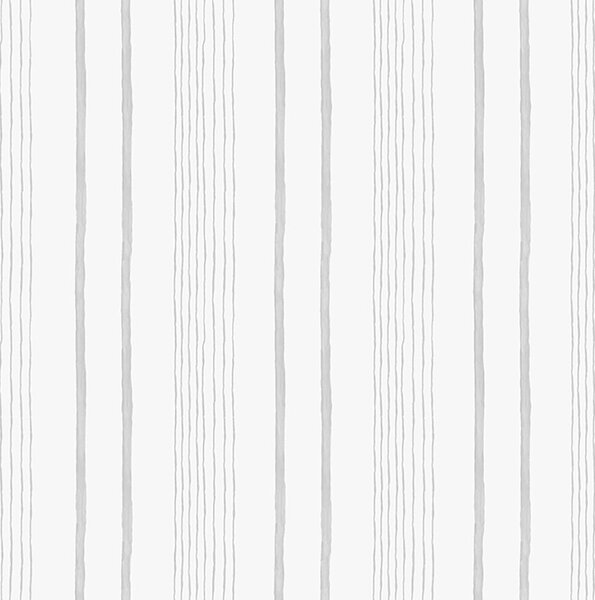 Vliesová bílá tapeta s šedými pruhy, proužky - M33309 rozměry 0,53 x 10,05 m