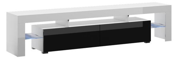 Televizní stolek SOLO 200 bílý / černý lesk