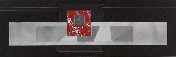 ART-STYLE Obrázek 20x60, geometrie II., rám bílý s patinou