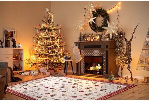 Červený koberec s vánočním motivem s příměsí bavlny 160x230 cm Toy's Delight Red Christmas – Villeroy&Boch