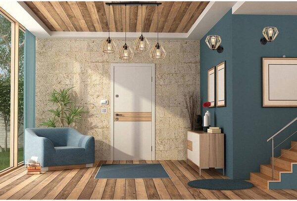 Závěsné svítidlo Timber, 4x dřevěné stínítko