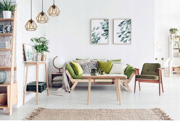 Závěsné svítidlo Timber, 3x dřevěné stínítko