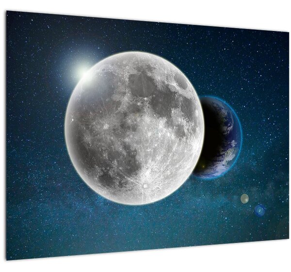 Obraz - Země v zákrytu Měsíce (70x50 cm)