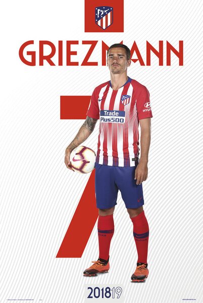 Plakát, Obraz - Atletico Madrid 2018/2019 - Griezman, (61 x 91.5 cm)