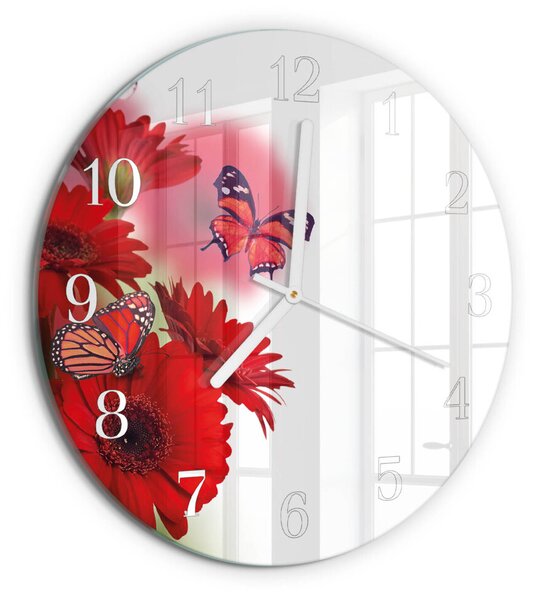 Skleněné hodiny na stěnu Gerbera zsob-fi30-00085317