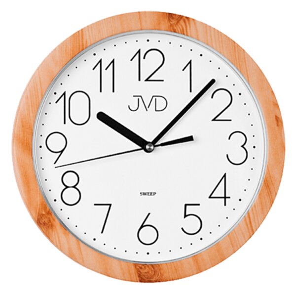 JVD Tiché netikající nástěnné hodiny v imitaci dřeva JVD H612.18