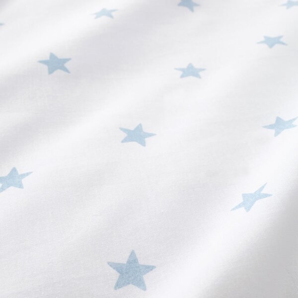 Bílé/modré napínací bavlněné dětské prostěradlo do postýlky 70x140 cm Mini Star & Stripes – Bianca