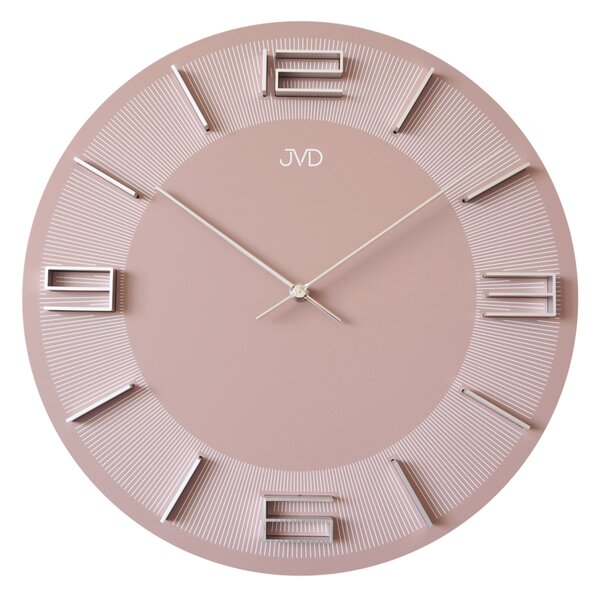 JVD Designové růžové dřevěné hodiny JVD HC34.3