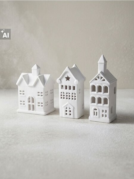 Sinsay - Vánoční LED světýlka ve tvaru domečků 3 pack - bílá