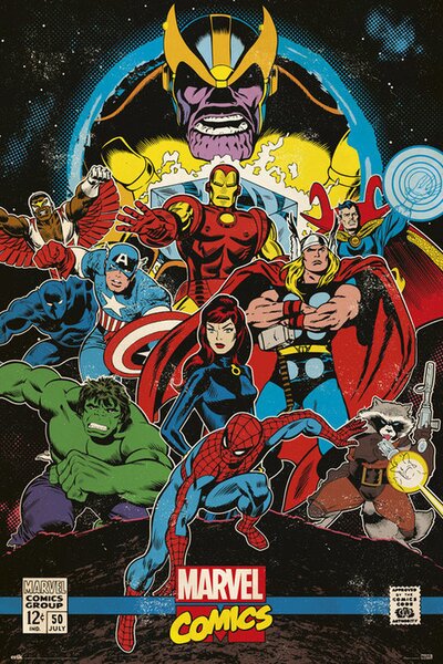 Plakát, Obraz - Marvel Comics - Infinity Retro, (61 x 91.5 cm)