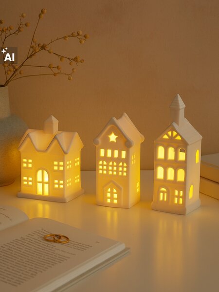 Sinsay - Vánoční LED světýlka ve tvaru domečků 3 pack - bílá