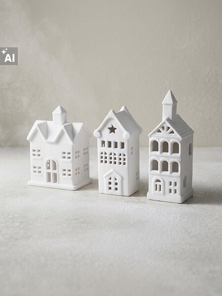 Sinsay - Vánoční LED světýlka ve tvaru domečků 3 pack - bílá