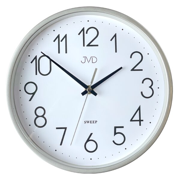 JVD Nástěnné tiché netikající stříbrné hodiny JVD HX2487.2 (JVD Nástěnné tiché netikající stříbrné hodiny JVD HX2487.2)