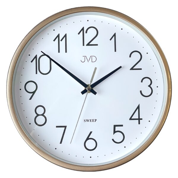 JVD Nástěnné tiché netikající zlaté hodiny JVD HX2487.1 (JVD Nástěnné tiché netikající zlaté hodiny JVD HX2487.1)