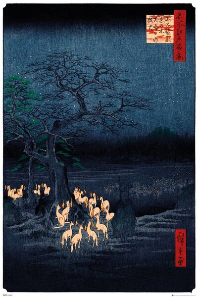 Plakát, Obraz - Hiroshige - New Years Eve Foxfire