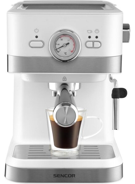 Sencor - Pákový kávovar espresso 1050W/230V bílá/matný chrom