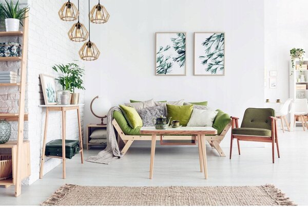 Závěsné svítidlo Timber, 4x dřevěné stínítko
