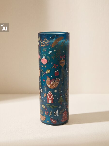 Sinsay - Vánoční vonná svíčka Cinnamon - námořnická modrá