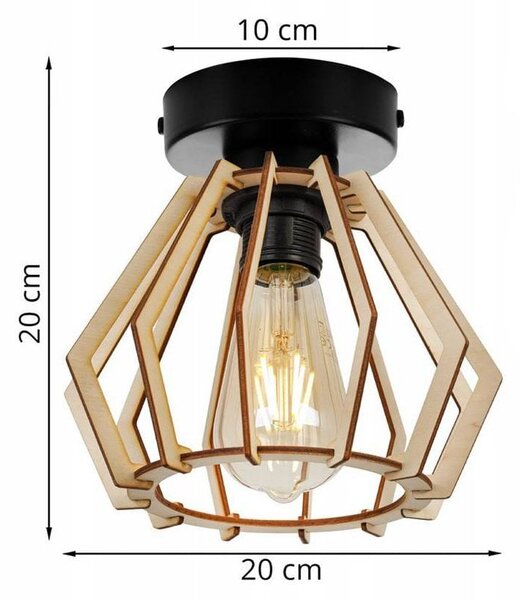 Stropní svítidlo Timber, 1x dřevěné stínítko