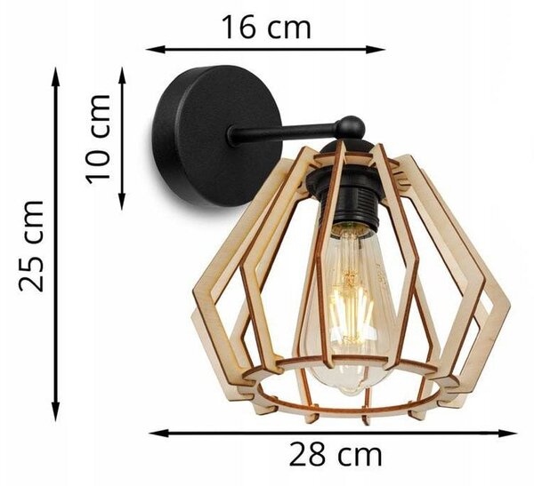 Nástěnné svítidlo Timber, 1x dřevěné stínítko