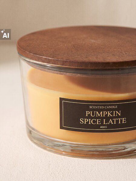 Sinsay - Vonná svíčka s dřevěným knotem Pumpkin Spice Latte - oranžová
