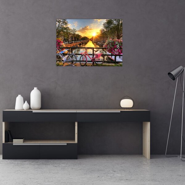 Obraz - Východ slunce v Amsterdamu (70x50 cm)