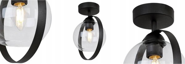 Stropní svítidlo Haga Ring, 1x transparentní skleněné stínítko