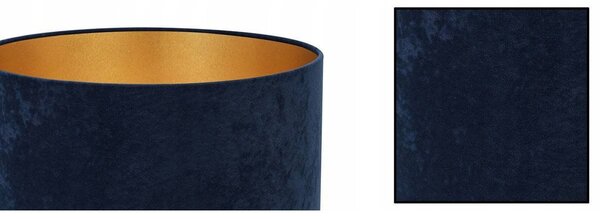 Závěsné svítidlo Mediolan, 1x tmavěmodré/zlaté textilní stínítko, (fi 35cm)
