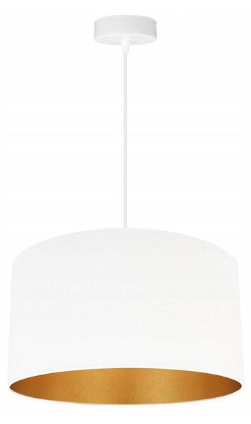Závěsné svítidlo Mediolan, 1x bílé/zlaté textilní stínítko, (výběr ze 2 barev konstrukce), (fi 35cm)