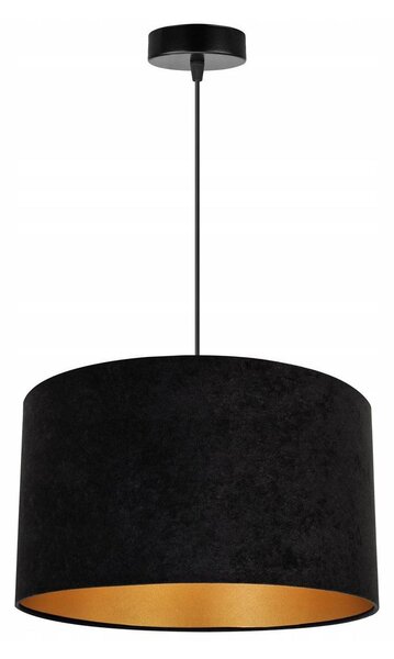 Závěsné svítidlo Mediolan, 1x černé/zlaté textilní stínítko, (fi 35cm)