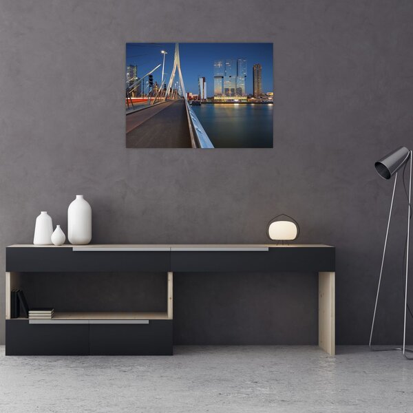 Obraz - Stmívání v Rotterdamu, Holandsko (70x50 cm)