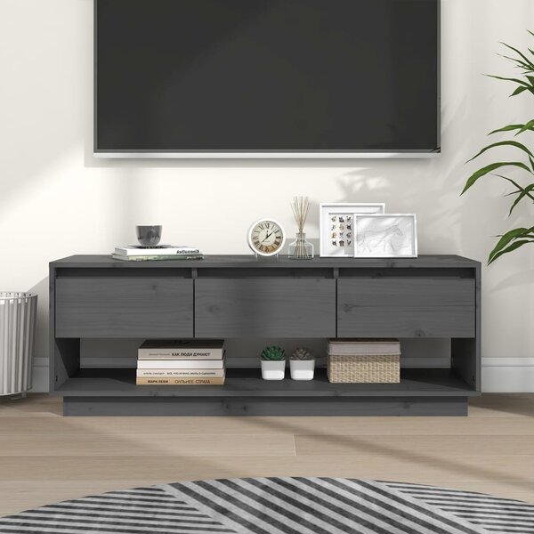 TV skříňka Taft - masivní borové dřevo - 110,5x34x40 cm | šedá