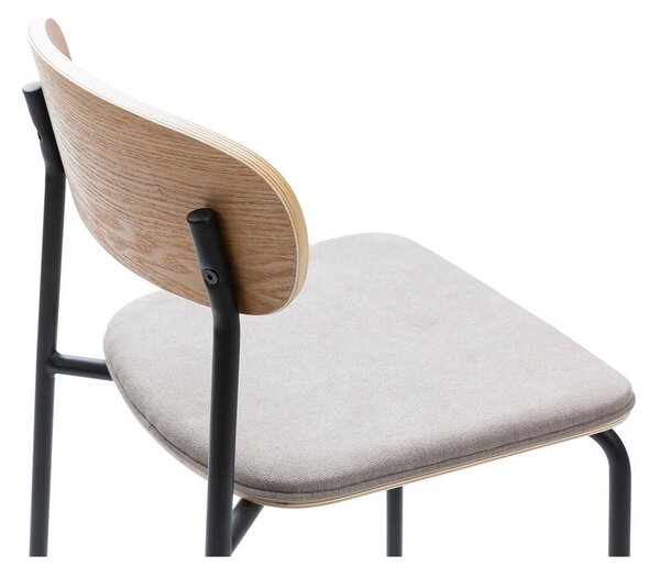 Barové židle v černé a taupe barvě v sadě 2 ks (výška sedáku 66 cm) Adriana – Marckeric