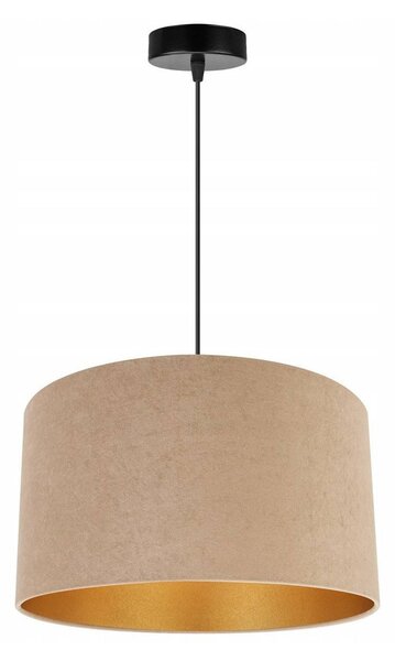 Závěsné svítidlo Mediolan, 1x tmavě obéžové/zlaté textilní stínítko, (fi 35cm)