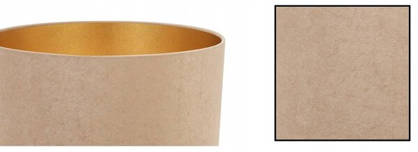 Závěsné svítidlo Mediolan, 1x tmavě obéžové/zlaté textilní stínítko, (fi 35cm)