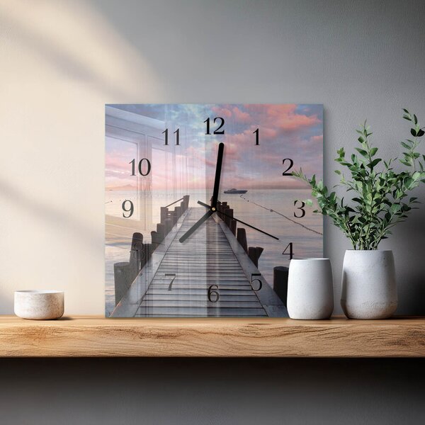 Skleněné hodiny na stěnu Most zskc-30x30-00177452