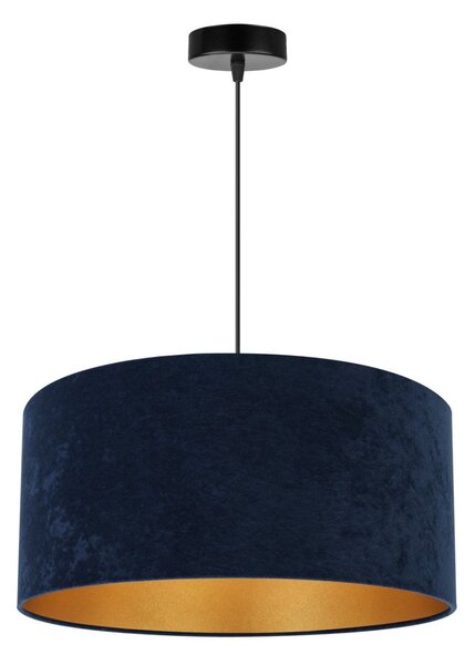 Závěsné svítidlo Mediolan, 1x tmavě modré/zlaté textilní stínítko, (fi 44cm)